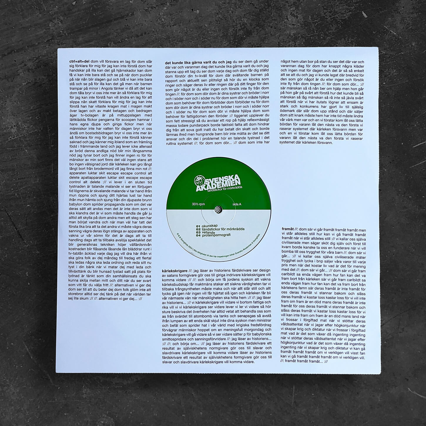 LP Dubbel - Svenska Akademien - Tändstickor för mörkrädda